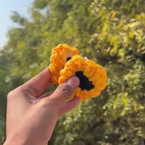 Handmade Crochet Sunflower Hair Clutcher – Yellow & Black Decorative