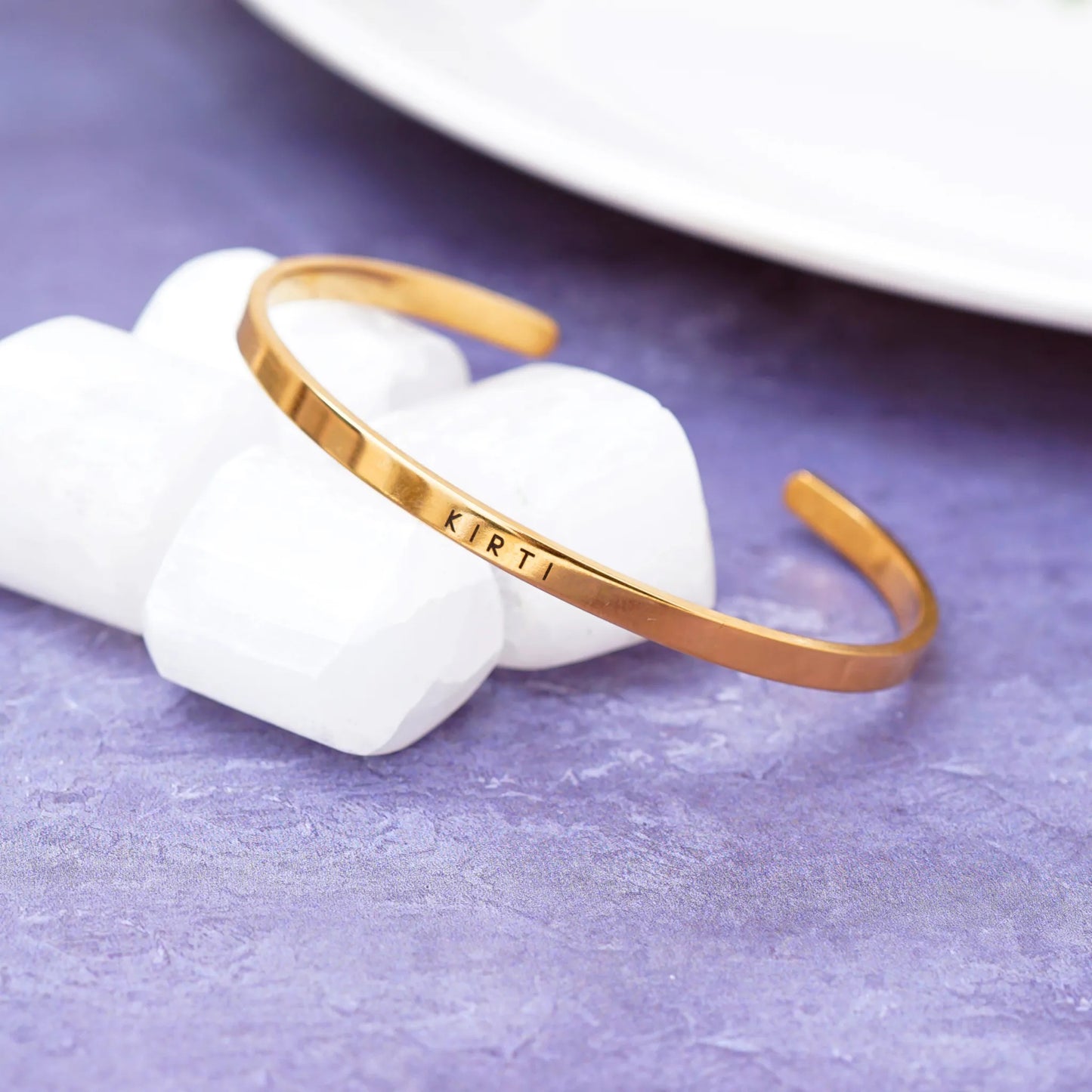 Personalised Classic Gold Bracelet for Women – 22K Gold Plated, Name Engraved, 6-Month Anti-Fading Warranty