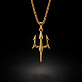 Trident Locket in 22K Gold Plated Stainless Steel Spiritual Pendant