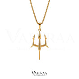 Trident Locket in 22K Gold Plated Stainless Steel Spiritual Pendant